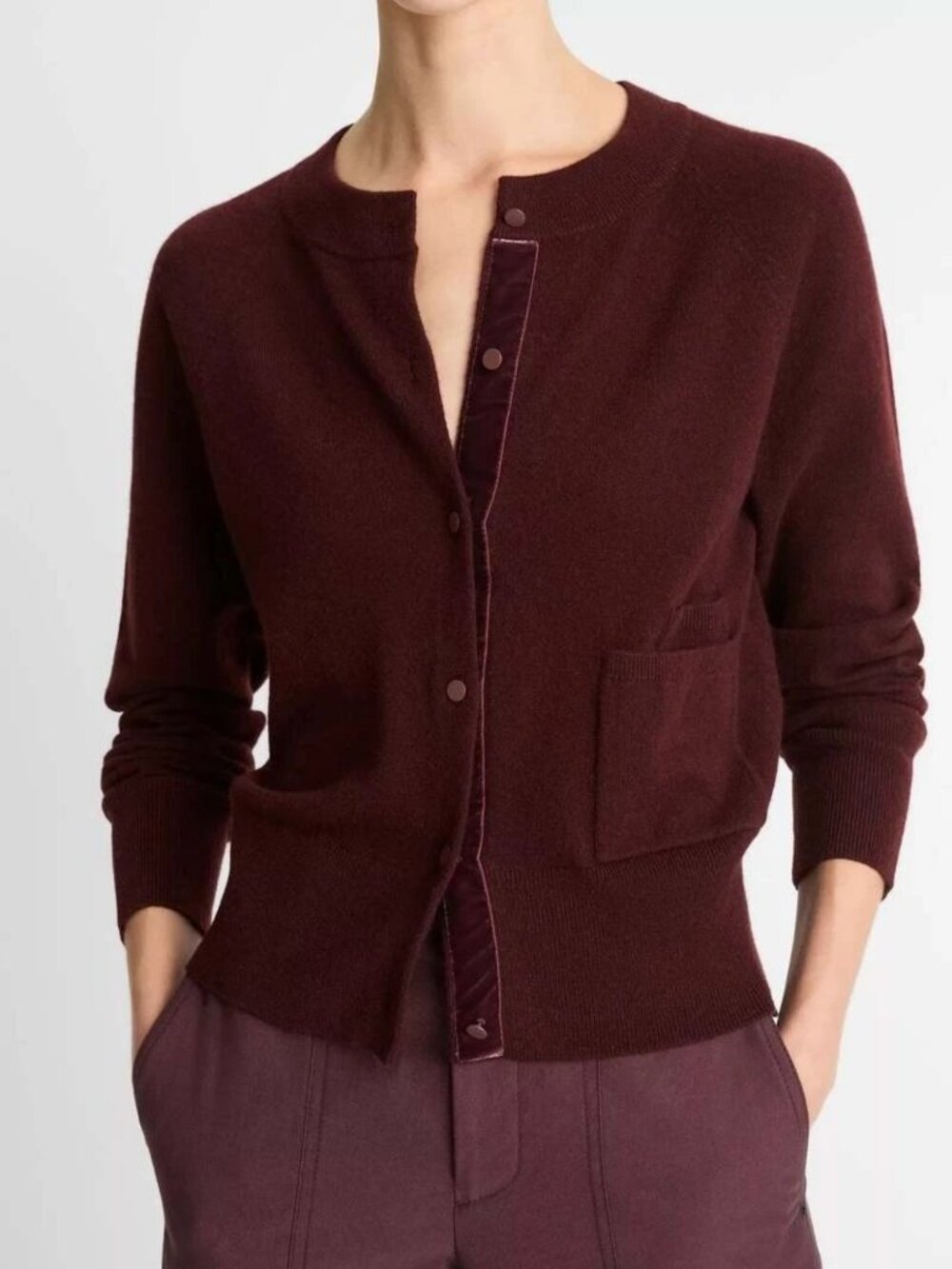 Vince Wide-Leg Satin Pants in Deep Wine - Picture 9 of 9